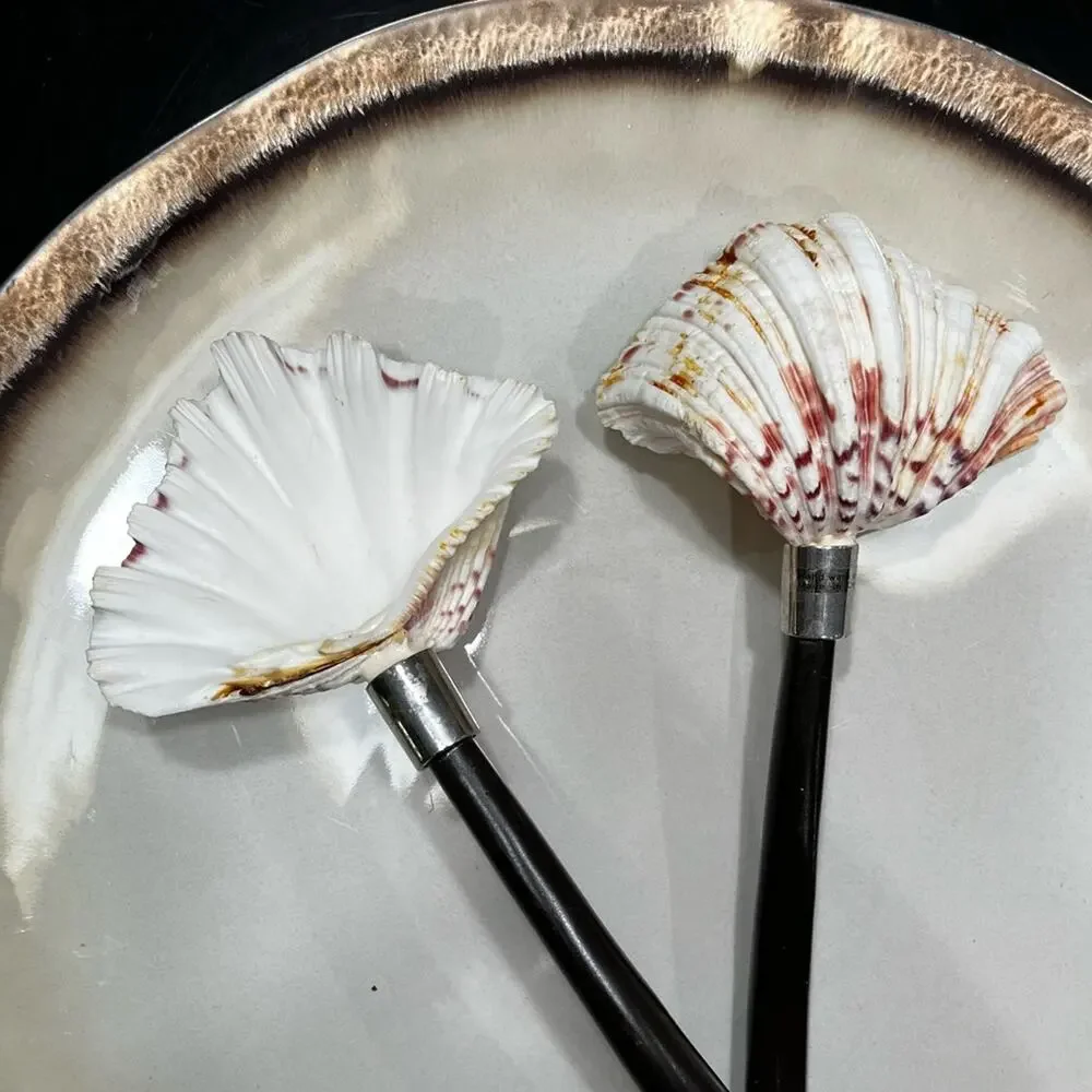 NEW Pottery Barn Antique Bronze Shell Large Salad Side Kitchen Serving Spoons